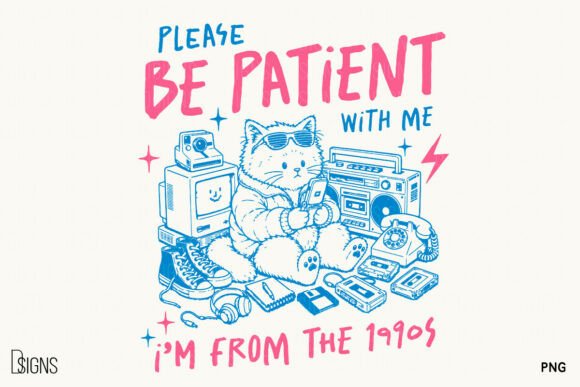 Download Sarcastic Quote Retro 90s Funny Cat PNG - 90s Collection