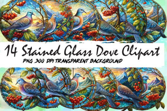 Download Dove Round Stained Glass Png Sublimation - Premium Bundle