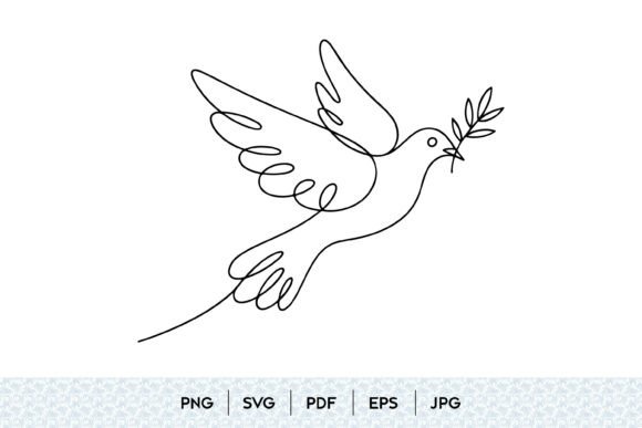 Download Peace Dove Line Art SVG - Dove Collection