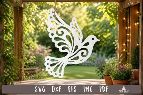 Download Decorative Dove Bird SVG Laser Design - Dove Collection