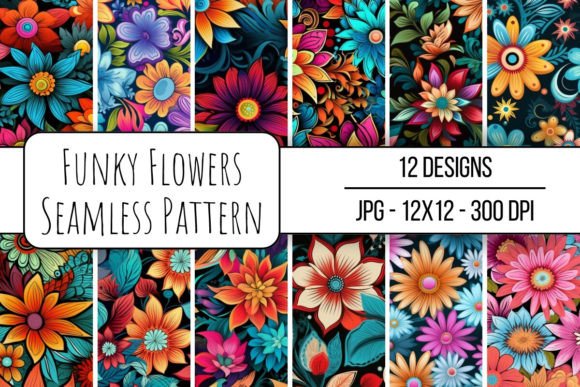 Download Funky Flowers Seamless Pattern - Funky flowers Collection