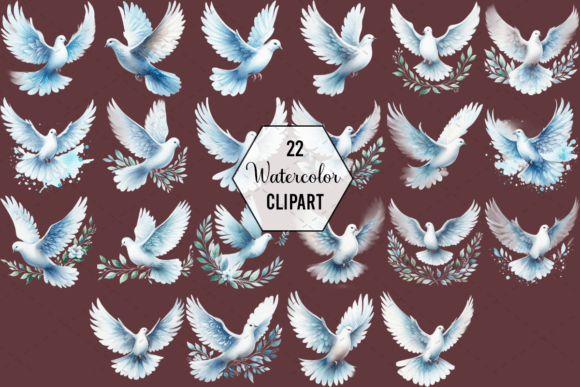 Download Serene Dove Watercolor Clipart Bundle - Dove Collection