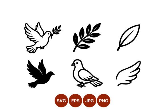 Download Dove and Olive Branch Vector Black White - Dove Collection
